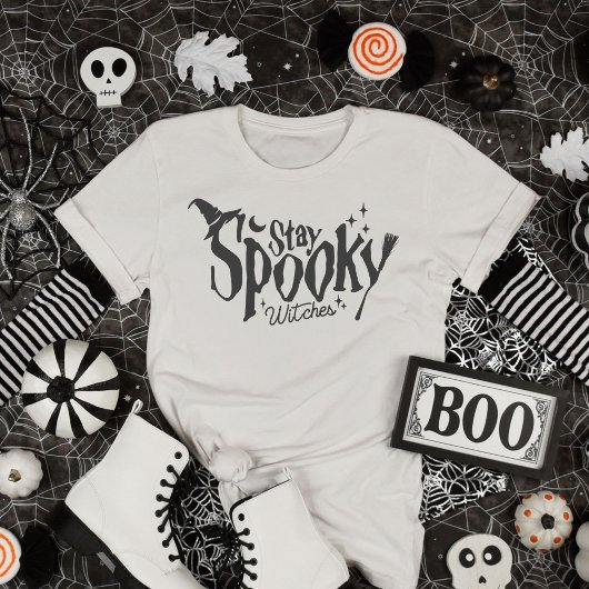 Blijf griezelige heksen heks Halloween grappig T-shirt