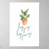 Blijf groeien, modern Plant voor kalligrafie Poster (Voorkant)