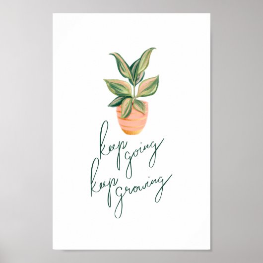 Blijf groeien, modern Plant voor kalligrafie Poster (Voorkant)