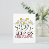 Blijf groeien - positief voor bloemen briefkaart (Staand voorkant)