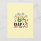 Blijf groeien positieve citaten Retro bloemen Briefkaart (Voorkant)