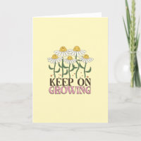 Blijf groeien positieve citaten Retro bloemen