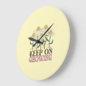 Blijf groeien positieve citaten Retro bloemen Grote Klok (Hoek)