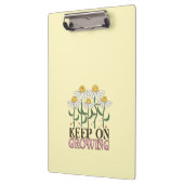 Blijf groeien positieve citaten Retro bloemen Klembord (Links)