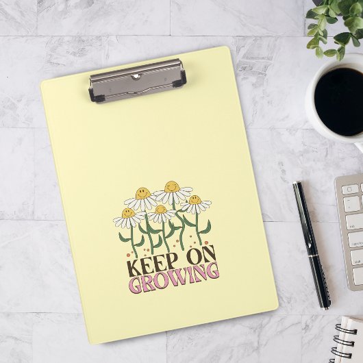 Blijf groeien positieve citaten Retro bloemen Klembord