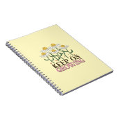 Blijf groeien positieve citaten Retro bloemen Notitieboek (Rechterzijde)