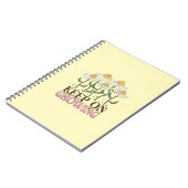 Blijf groeien positieve citaten Retro bloemen Notitieboek (Linkerzijde)