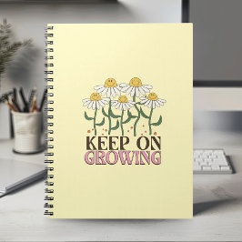 Blijf groeien positieve citaten Retro bloemen Notitieboek