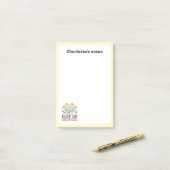 Blijf groeien positieve citaten Retro bloemen Post-it® Notes (Op bureau)