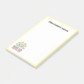 Blijf groeien positieve citaten Retro bloemen Post-it® Notes (Schuin)