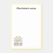 Blijf groeien positieve citaten Retro bloemen Post-it® Notes (Voorkant)