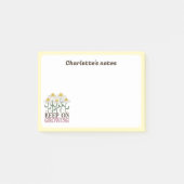 Blijf groeien positieve citaten Retro bloemen Post-it® Notes (Voorkant)