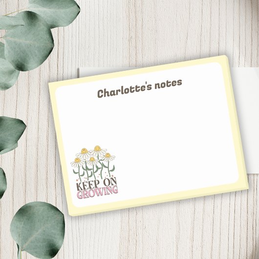 Blijf groeien positieve citaten Retro bloemen Post-it® Notes