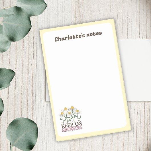 Blijf groeien positieve citaten Retro bloemen Post-it® Notes