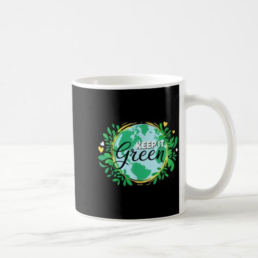 Blijf groen milieu _ planeet aarde dag koffiemok (Rechts)
