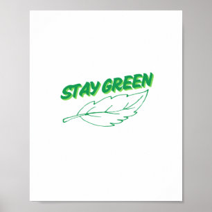 Blijf groen tekstontwerp poster