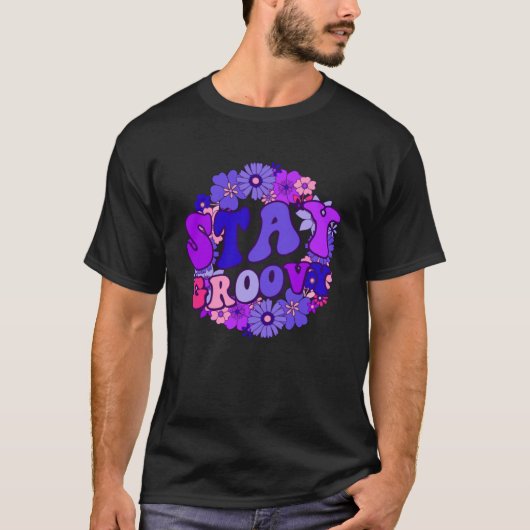 Blijf Groovy 70's hippie Style Love Peace Groovy T-shirt (Voorkant)
