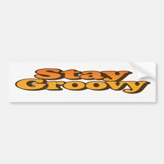 Blijf Groovy 70s Retro Bubble Letter Bumpersticker (Voorkant)