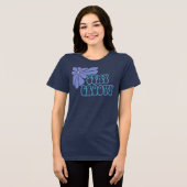 Blijf Groovy - Blauwe Tinten Tri-Blend Shirt (Voorkant volledig)