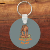 Blijf Groovy Capybara Schattige Retro Op Maat Gema Sleutelhanger (Voorkant)