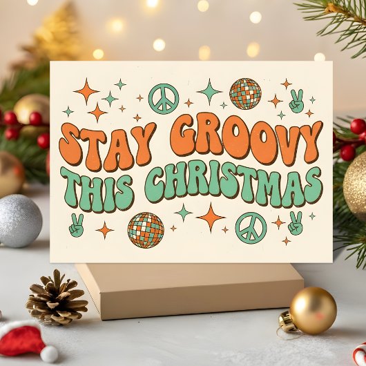 Blijf Groovy deze Kerst Feestdagen Kaart