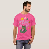 Blijf Groovy Disko Party Hippie Frog T-shirt (Voorkant volledig)