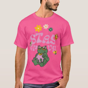 Blijf Groovy Disko Party Hippie Frog T-shirt