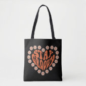 Blijf Groovy Floral Heart Tote Bag (Voorkant)