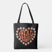 Blijf Groovy Floral Heart Tote Bag (Achterkant)