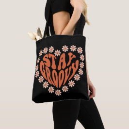 Blijf Groovy Floral Heart Tote Bag