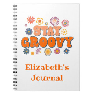 Blijf Groovy Flower Power Retro Dagboek Notitieboe Notitieboek