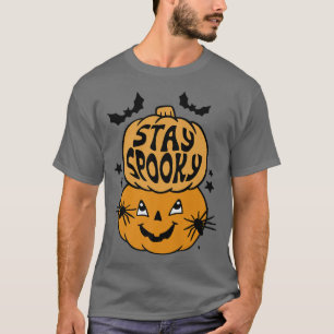 Blijf Groovy Funny Scary Pumpkin Bats Halloween Co T-shirt