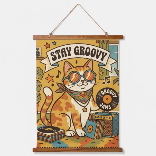 Blijf groovy  hangend wandkleed (Voorkant)