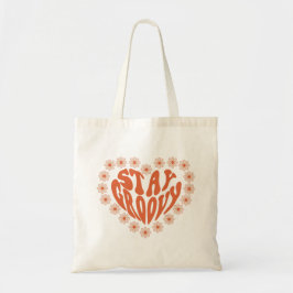 Blijf Groovy Heart Floral Tote Bag