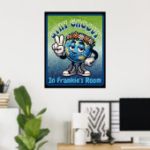 Blijf Groovy in [MIJN NAAM'S] Kamer Poster (Thuiskantoor)
