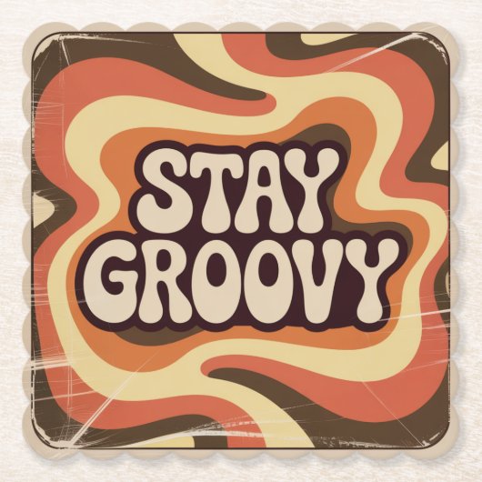 Blijf Groovy Kartonnen Onderzetters (Voorkant)