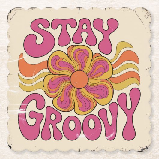 Blijf Groovy Kartonnen Onderzetters (Voorkant)