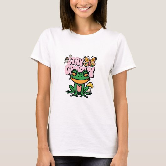Blijf Groovy Kikker T-shirt (Voorkant)