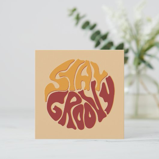 Blijf Groovy met een plons rood en geel (Staand voorkant)