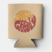 Blijf Groovy met een plons rood en geel Blikjeskoeler (Voorkant)