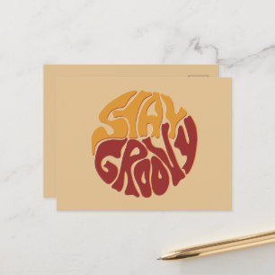 Blijf Groovy met een plons rood en geel Briefkaart