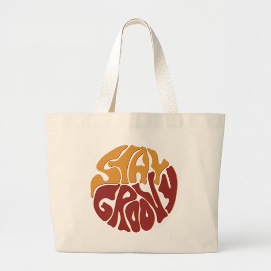 Blijf Groovy met een plons rood en geel Grote Tote Bag (Voorkant)