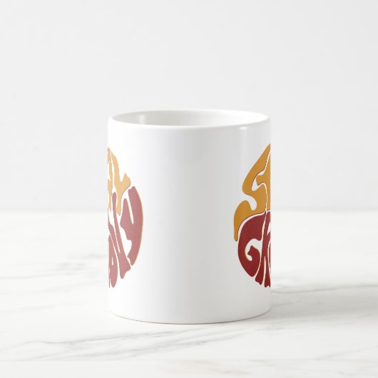 Blijf Groovy met een plons rood en geel Koffiemok (Center)