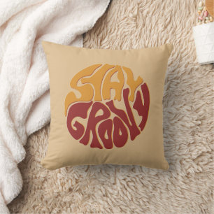 Blijf Groovy met een plons rood en geel Kussen