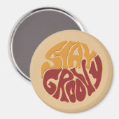 Blijf Groovy met een plons rood en geel Magneet (Voorkant / Achterkant)