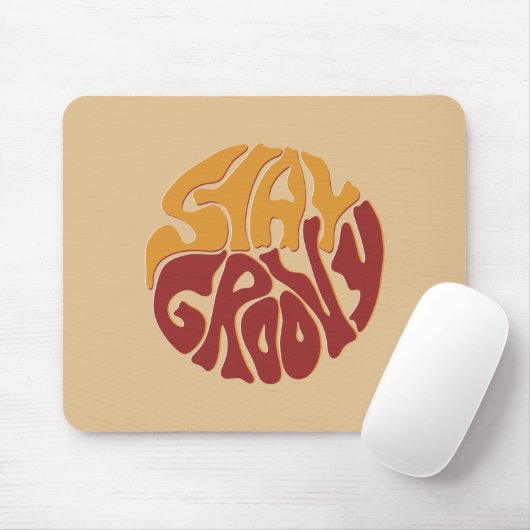 Blijf Groovy met een plons rood en geel Muismat (Met muis)