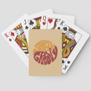 Blijf Groovy met een plons rood en geel Pokerkaarten