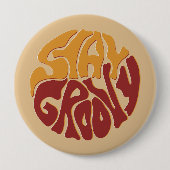 Blijf Groovy met een plons rood en geel Ronde Button 4,0 Cm (Voorkant)