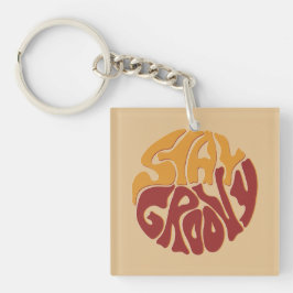 Blijf Groovy met een plons rood en geel Sleutelhanger