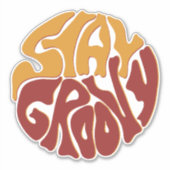 Blijf Groovy met een plons rood en geel Sticker (Voorkant)